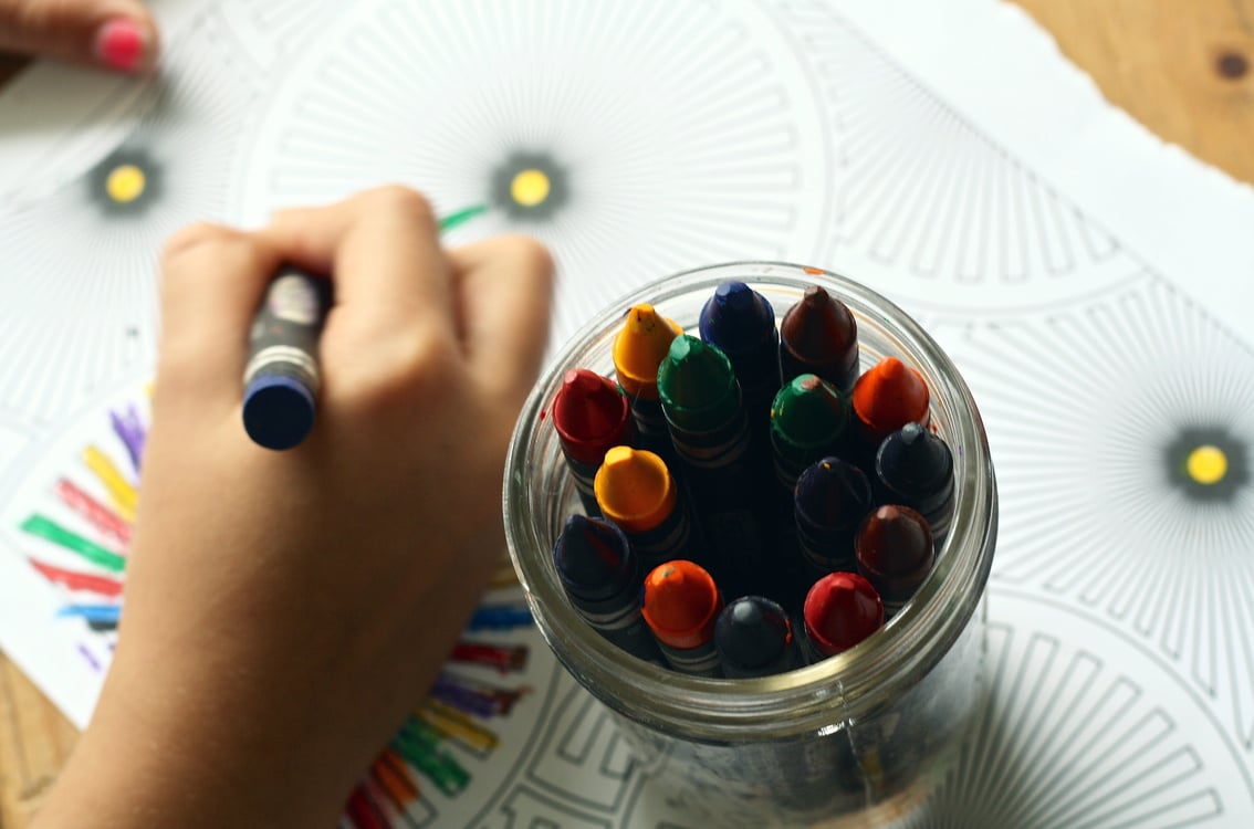 Child Learning How to Color